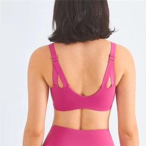 set Solid Color Women Fitness Bra Tight Sport Top Tank Push Up Adjustable Shoulder Strap Back Cutout Workout Training With Chest Pad