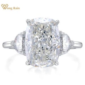 Wedding Rings Wong Rain Luxury 925 Sterling Silver Crushed Ice Cut G Color Lab Sapphire Gemstone Wedding Engagement Jewelry Ring Wholesale 231218