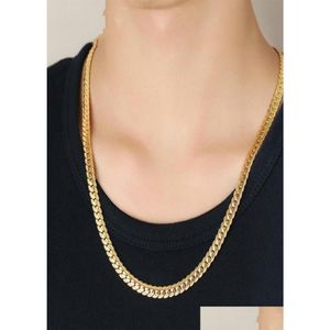 Pendant Necklaces Stainless Steel Hip Hop Boyfriend Gift Men S Whole Man Gold Chain Figaro Embossed Necklaces Male Chocker Wholeale Em Otvth