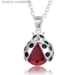 Anhänger Halsketten Neue Mode Silber Farbe Anhänger Labug Charme Halsketten Niedlichen Insekt Labird Tier Schmuck Strass ly Halskette GiftsL231218