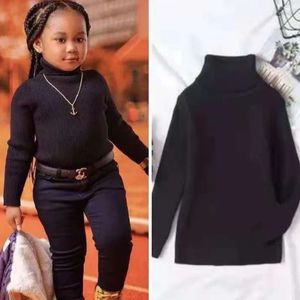 Pulôver outono meninos meninas gola alta suéteres inverno crianças roupas quentes pulôveres de malha suéter bebê menino lã casaco tops 2y 9y 231218