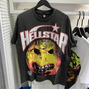 MENS HELLSTAR SHIRT DESIGNER TSHIRTS KORT SLEVE Kvinnor Letter Mönster Tryck T Shirt Rap Heavy Craft Unisex Summer Season Tshirt Underhirt Sweatshirt Tshirt