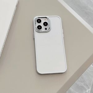 Matte Silber Galvanisierte Schutzhüllen für iPhone 15 14 11 13 12 11 Pro Max Rückseite 15pro Abdeckung Galvanisierte Hülle 100 Stück