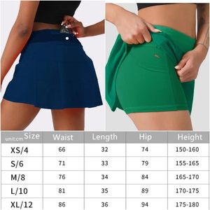Outfit LL88240 Womens Yoga Outfits High Waist Tennis Skirts Exercise Pleated Skirt Cheerleaders Short Dresses Fitness Wear Girls Running