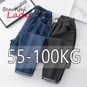 Calças de brim xl4xl primavera outono tamanho grande harem jeans mulher cintura alta elástica denim calças femininas baggy mãe jeans vaqueros mujer