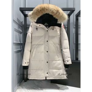 디자이너 Canda Goose Jacket Mid Length 버전 복 포어 다운 따뜻한 코트 여성 바람 방향 스트리트웨어 칸다 거위 3420
