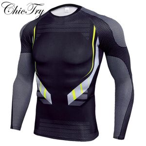 Set Mens Swim Tops Långärmad Beach Rash Guard Fashion Print Compression Tshirt Swimwear Beachwear Tops for Sports Gym Fitness