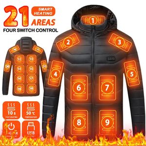 Piumino da uomo Parka 9/19 aree Giacca riscaldata Gilet caldo da donna USB Giacca riscaldante da uomo Gilet riscaldato Cappotto Caccia Escursionismo Campeggio Autunno Inverno Uomo 231218