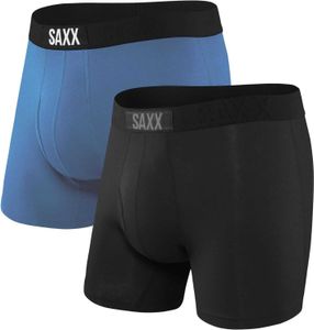 Roupa íntima masculina SAXX – Roupa íntima de canto ULTRA plana embutida com suporte para bolsa BallPark – Conjunto de 2 SMU Racing azul/preto