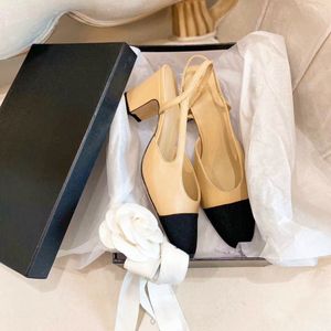 클래식 디자이너 샌들 여성 웨딩 드레스 신발 여름 플랫폼 발 뒤꿈치 패션 라운드 헤드 Dlides 검은 가죽 신발