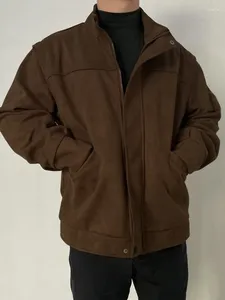 Men's Jackets Autumn Winter Padded Workwear Jacket Unisex Dark Corlor Cargo Baseball Coat Japan Style Niche Safari Suede