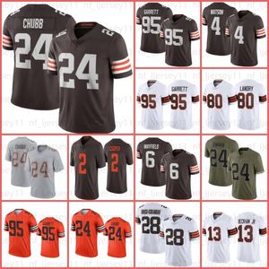 Myles Garrett Nick Chubb Camisa de futebol Deshaun Watson Elijah Moore Amari Cooper Denzel Ward David Njoku Joe Thomas Newsome Jerome Ford Dorian