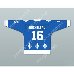 Niestandardowy niebieski Sylvain Rocheleau 16 le National de Quebec Hockey Jersey Nowy najlepszy zszyt S-L-xl-xxl-3xl-4xl-5xl-6xl