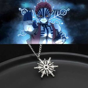 Pendant Necklaces 2023 Akaza Symbol Necklace For Men Women Titanium Anime Demon Slayer Pendant Jewelry Trend Anime Accessories Cosplay Couple GiftL231218