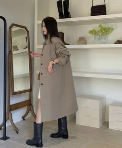 Women's Trench Coats 2023 Spring And Autumn Jacket Single-breasted Casual Mid-length Women