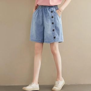 Jeans womens estate casual short jeans nuovo arrivo 2021 stile semplice colore elastico in vita elastico pantaloncini di denim femmina sciolti b272