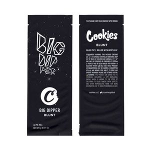 Cookies 2G Preroll Blunt embalagem vazia ponta de vidro e adesivos