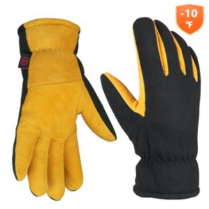 Five Fingers Gloves OZERO Leather Winter Thermal Warm Protective Motorcycle Gloves Windproof Motocross Motorbike Racing Outdoor Sport Ski Moto Glove 231218