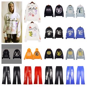 Mens Hellstar Hoodies Trailtsits High Street Büyük Boy Te Sweatshirt Jogger Pants Men Tasarımcı Tweitsuits Ceketler Moda Spor Giyim Jogging Suits Hoody