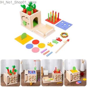 Ordinamento Nidificazione impilabile giocattoli 8 in 1 Montessori Inserto per monete Scatola di legno Giocattolo Gioco di pesca Giocattolo motorio fine Aiuto per l'apprendimento dello sviluppo sensoriale Regalo per bambini Q231218