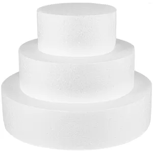 Baking Moulds 3pcs Round Cake Mini Dummy For Wedding Display Window Fondant Decorating Practice Mould Toppers Flower Heads.