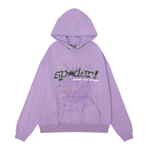 Moletom de aranha jovens bandidos masculinos moleto com capuz de alta qualidade espuma de espuma aranha web graphic rosa moletons y2k pullovers s-2xl designer com capuz