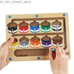 Sorting Nesting Stacking toys Montessori Toys Wooden Magnetic Maze Toys Color Number Matching Puzzle Board Games Fine Motor Skill Education Toys for 2 3 4 Age Q231218