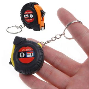 wholesale Creative Retractable Ruler Tape Desk Accessories Children Height Measure Key Chain Mini Pocket Pull Metric 1m Keyring Rulers ZZ