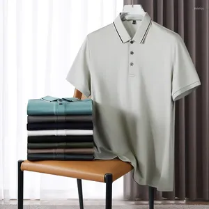 Męskie koszule Przyjazd moda Summer Men Mercered Cotton OversizeS z krótkim rękawem Polo Smart Casual Plus Size xl 2xl3xl 4xl 5xl 6xl7xl