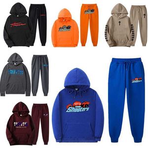 Tute da uomo di lusso Trapstar Tute Maglione Pantaloni Set Felpe con cappuccio firmate Streetwear Felpe Tuta sportiva Peluche Lettera Decorazione Felpe con cappuccio spesse m