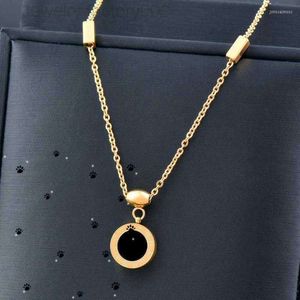 Pendant Necklaces Leeker Trend Stainless Steel Necklace for Women Gold Color Black Round Chains Choker Fashion Accessories