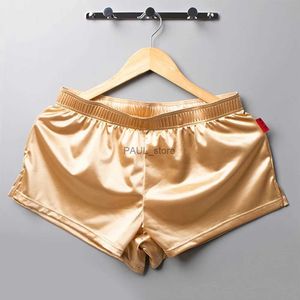 Unterhosen Sexy Herren Satin Boxer Shorts Nachtwäsche Pyjamas Lounge Hosen Nachtwäsche Homewear Unterwäsche U Convex Ultradünne BikiniL231218