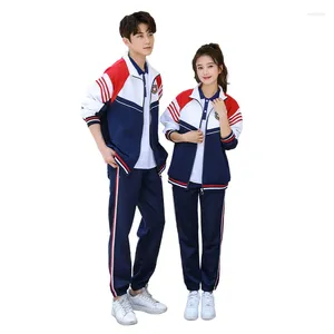 Clothing Sets C004 High School Uniform Sports Meet Opening Ceremony Sportswear Class Casual Outdoor Suit Men's And Women's Two-piece Set