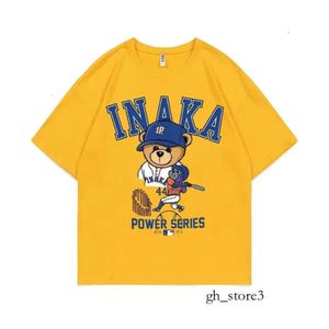 Inaka Camisetas para hombre Inaka Power Brown Árbitro Oso Púrpura Béisbol Mono Mono Estampado gráfico Camiseta de manga corta Hombres Mujeres Ip Shirt 26