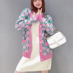 24GGSS Suéteres de luxo femininos Designer outono impresso carta pulôver marca suéter para senhora