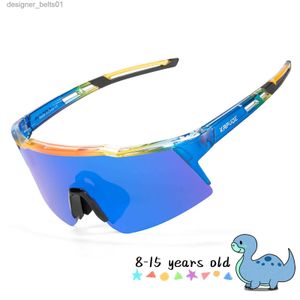 Okulary przeciwsłoneczne Kvoe Kids Cycling okulary przeciwsłoneczne Child Camping Kieliszki rowerowe Uv400 chłopców rower okulary na zewnątrz dziewczęta mtb rybołówstwo goglesl231218