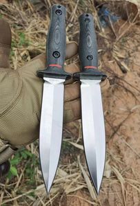 Coltello a lama fissa resistente di fascia alta HJF A8 Lama satinata a doppio bordo con manico completo G10 Coltelli dritti tattici fatti a mano con Kydex