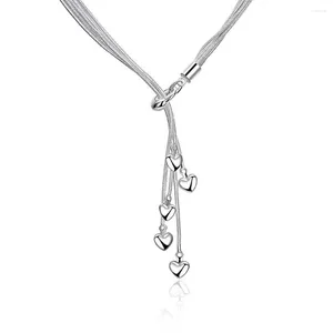 Collane con ciondolo Colar De Senhora Collana placcata in argento per donna Gioielli classici Mme Collier Stile carino