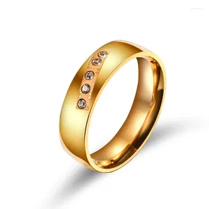 Fedi nuziali all'ingrosso 6MM 10 pezzi Anello in acciaio inossidabile Fascia Eternity Uomo Donna Cristallo Strass Festa Regalo di San Valentino