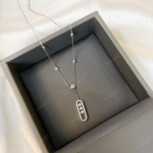 Модное простое раздвижное дизайнерское ожерелье с одним бриллиантом, посеребренное ожерелье из нержавеющей стали, незаменимое штабелируемое ожерелье, подарок на юбилей, ювелирные изделия на день рождения