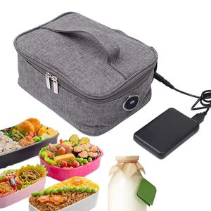 Lunchlådor Portable Mini Car Microwave Electric Oven Picnic Lunch Box For Travel Camping Food Cooking Car Food Warmer Accessories 231218