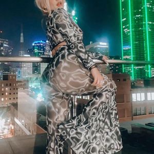 Men's Pants Water Wave Printing Sexy Flare Solid Color Women Summer Long See Through Wide Leg High Waist Daily Outfit