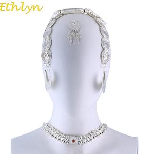 Rings Ethlyn Sier Color/ Gold Color Eritrean Wedding Traditional Jewelry Sets Five Pcs Choker Sets S84