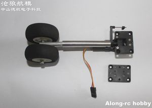 25 g näsa infällbar landningsutrustning servo med två hjul (46 g) för 1-2 kg RC EDF-plan hobby DIY-modeller flygplan reservdel