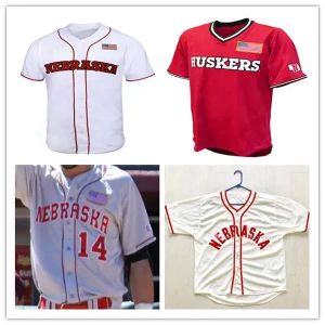 Maglie da baseball personalizzate del Nebraska Cornhuskers College 2019 4 Alex Gordon 2 Jaxon Hallmark Grigio Bianco Rosso cucito Qualsiasi numero Nome NCAA Jersey