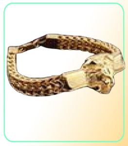 Punk smycken Figaro Chain Mens Armband Rostfritt stål Silver Colorgold Color Lion Head Armband Mens manschettarmband 866 tum CX2601993