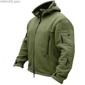 Тактические куртки 2023 Новая мода Tactical Recon Флисовая куртка с полной молнией Армейские толстовки Мужские боевые теплые повседневные толстовки с капюшоном Верхняя одежда CoatL231218