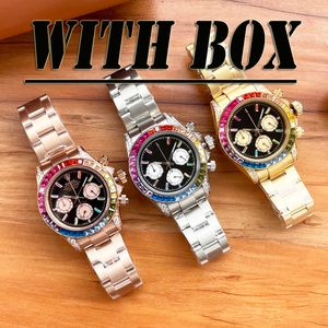 Męskie zegarek dla mężczyzn Le Montre Kolor Diamond Watch Menwatch Mens Watch zegarek ze stali nierdzewnej 40 mm Rainbow Gold Watches Automatyczne zegarek Kobieta luksusowa rola aaa zegarek