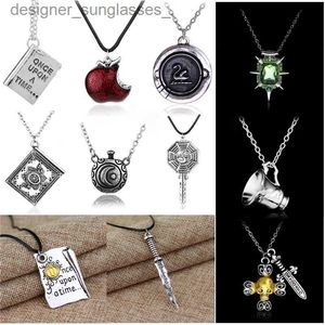 Pendant Necklaces Once Upon a time Necklace Men Women Vintage Cup Sword Pendant Necklace Creative Jewelry Accessories Charm ChokerL231218