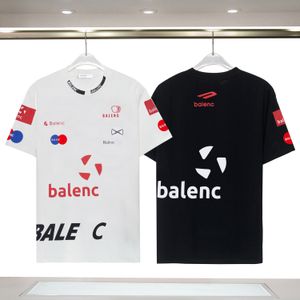 デザイナーTシャツマルチエレメント印刷カラー目を引くロゴサマーコットンカジュアルルーズショートスリーブ